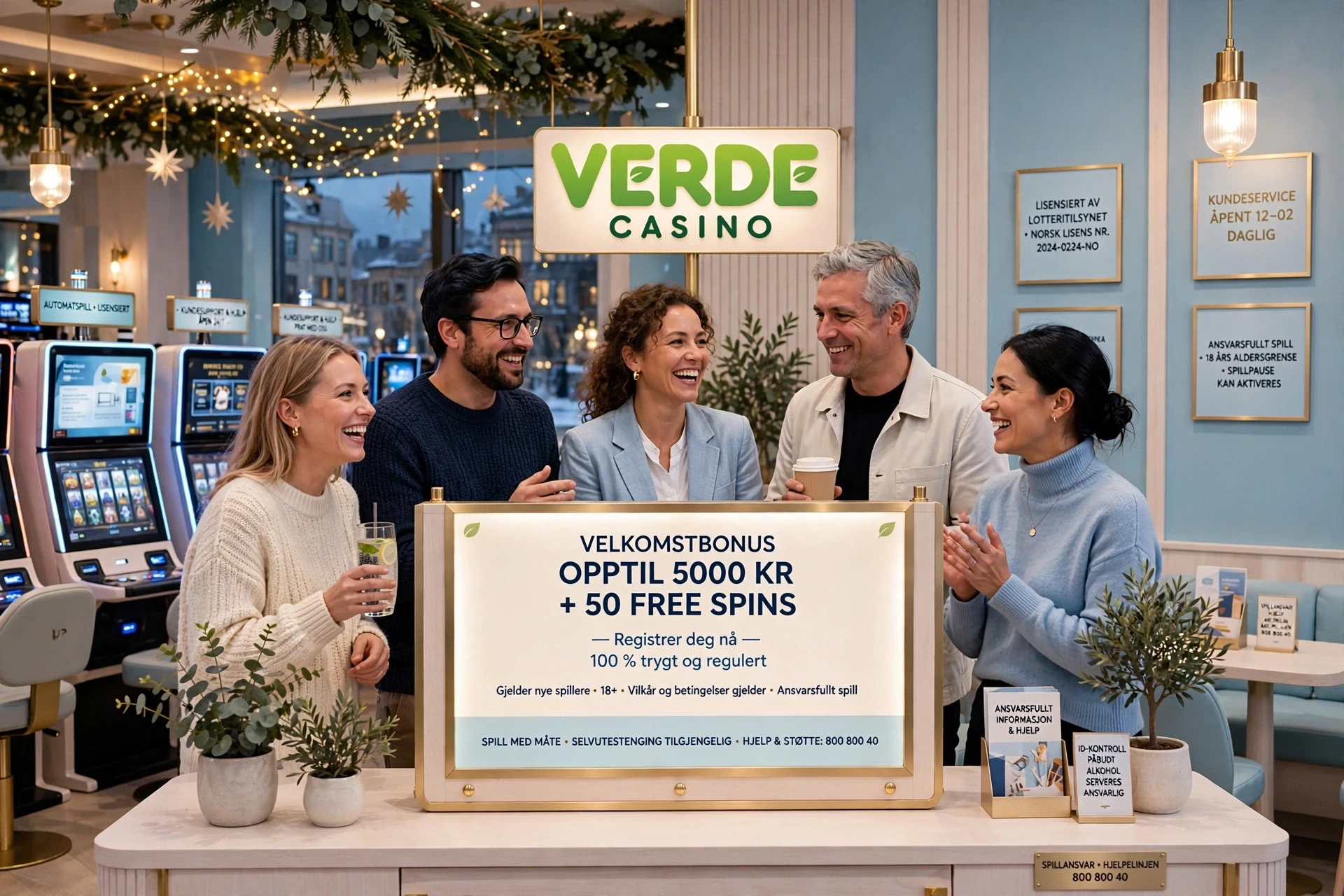 bonus i hendene på en mann på VERDE CASINO