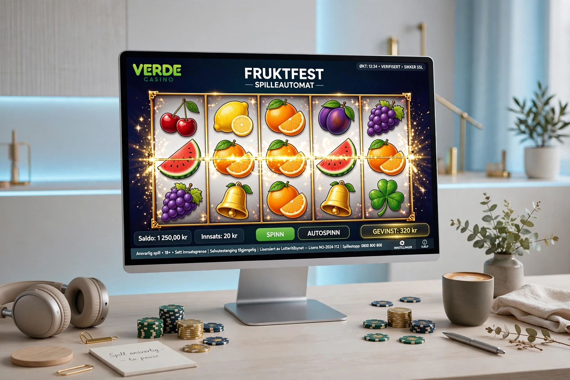 spilleautomater på skjerm VERDE CASINO
